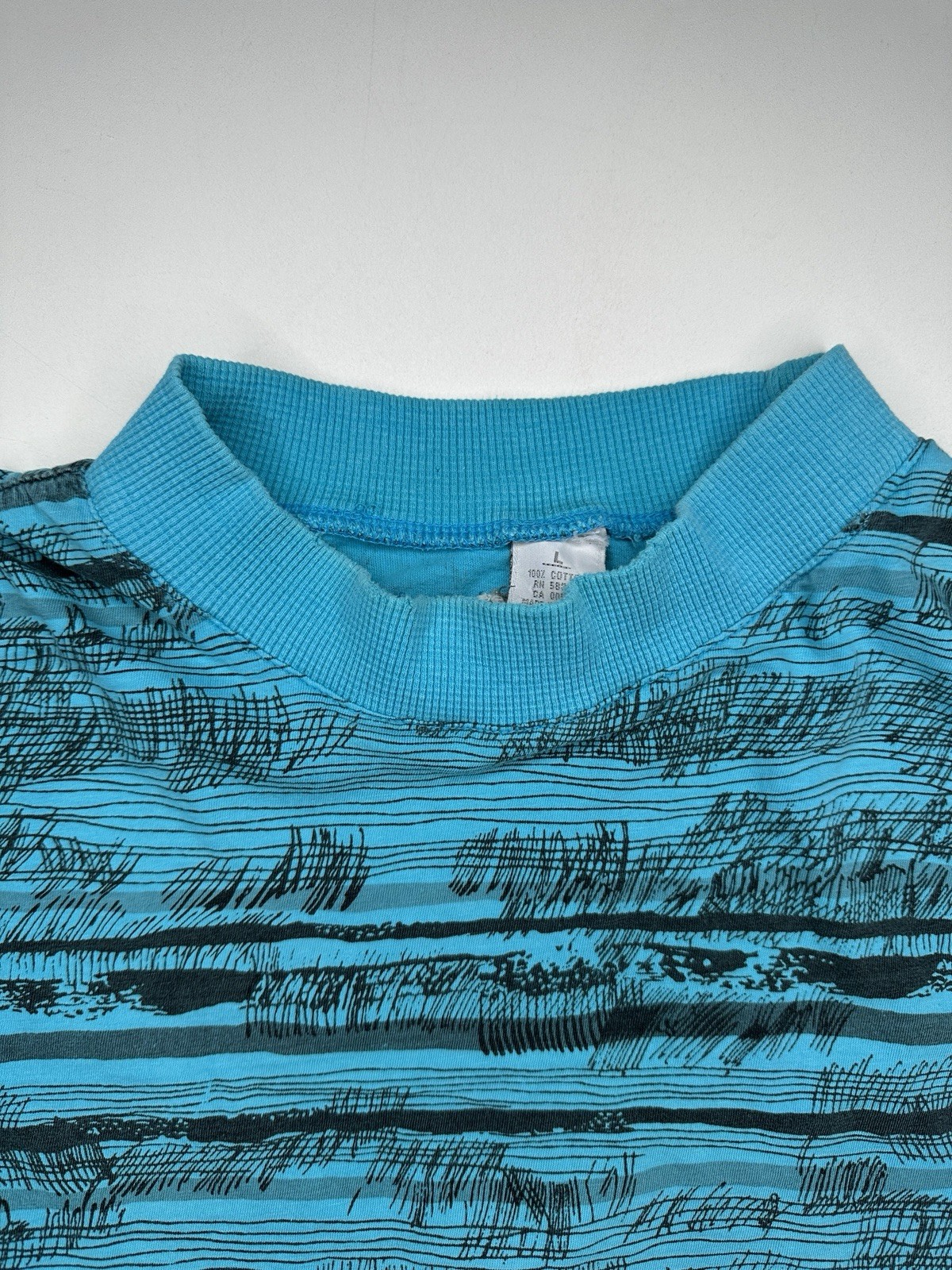 Vintage Electronic Revolution Abstract Stripe Club Kid Surf T-Shirt 80’s L