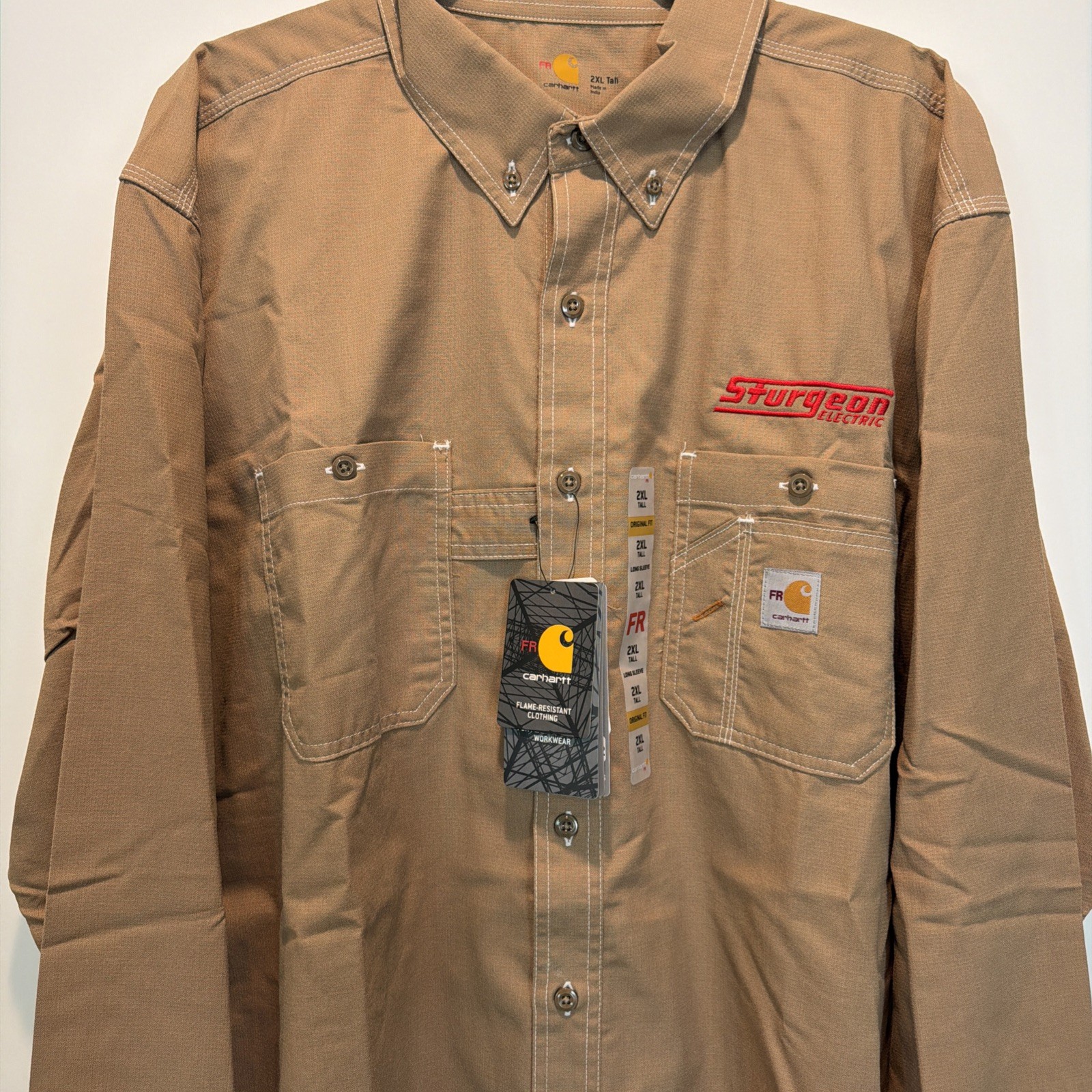 Carhartt Force FR Cat 2 Long Sleeve Shirt Button Up. Mens 2XL- Tall. New- tags