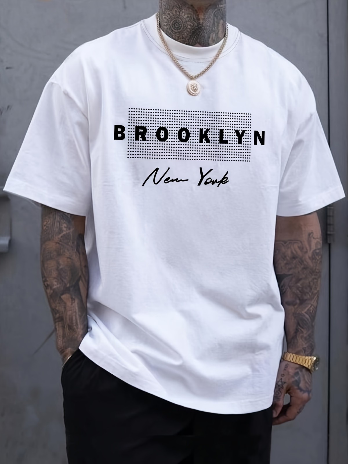 Brooklyn New York T Shirt Mens Streetwear Graphic Tee Casual Top