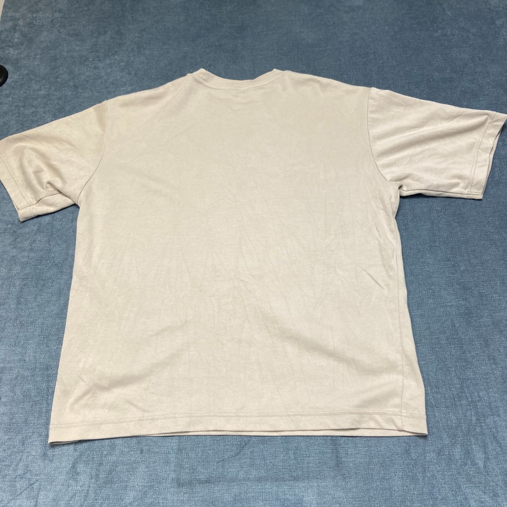 Uniqlo T Shirt Mens XL Beige Crew Neck Comfort Everyday Wear Summer Casual Tee