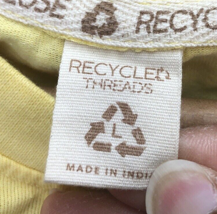 Recycle Threads Yellow Stone Park Tee Shirt Size Large Yellow Cropped