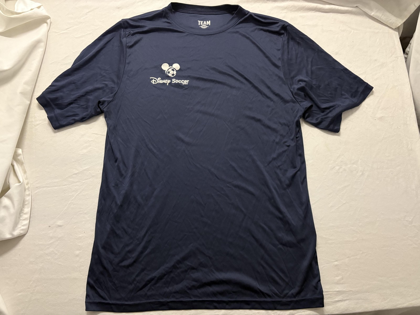 Team 365 Shirt Mens Medium Blue Mickey Mouse Disney Soccer Graphic Tee