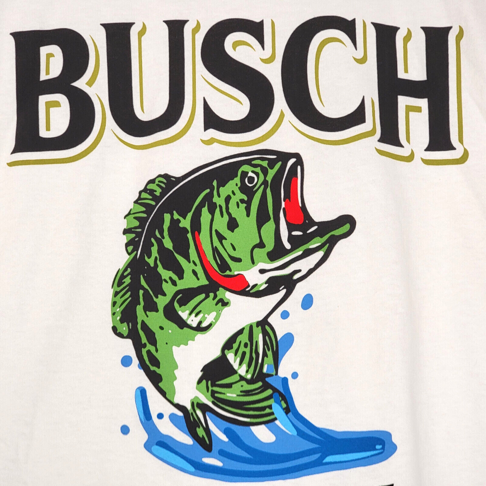BUSCH LIGHT Beer Shirt Mens Small White Brew Fishing Bass Casual Hunting NWT