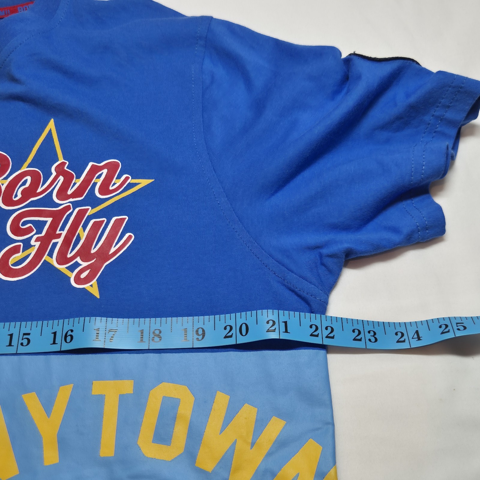 Born Fly Men’s T-Shirt Size XL Any town USA Short Sleeve Cotton Blue Multi (57)