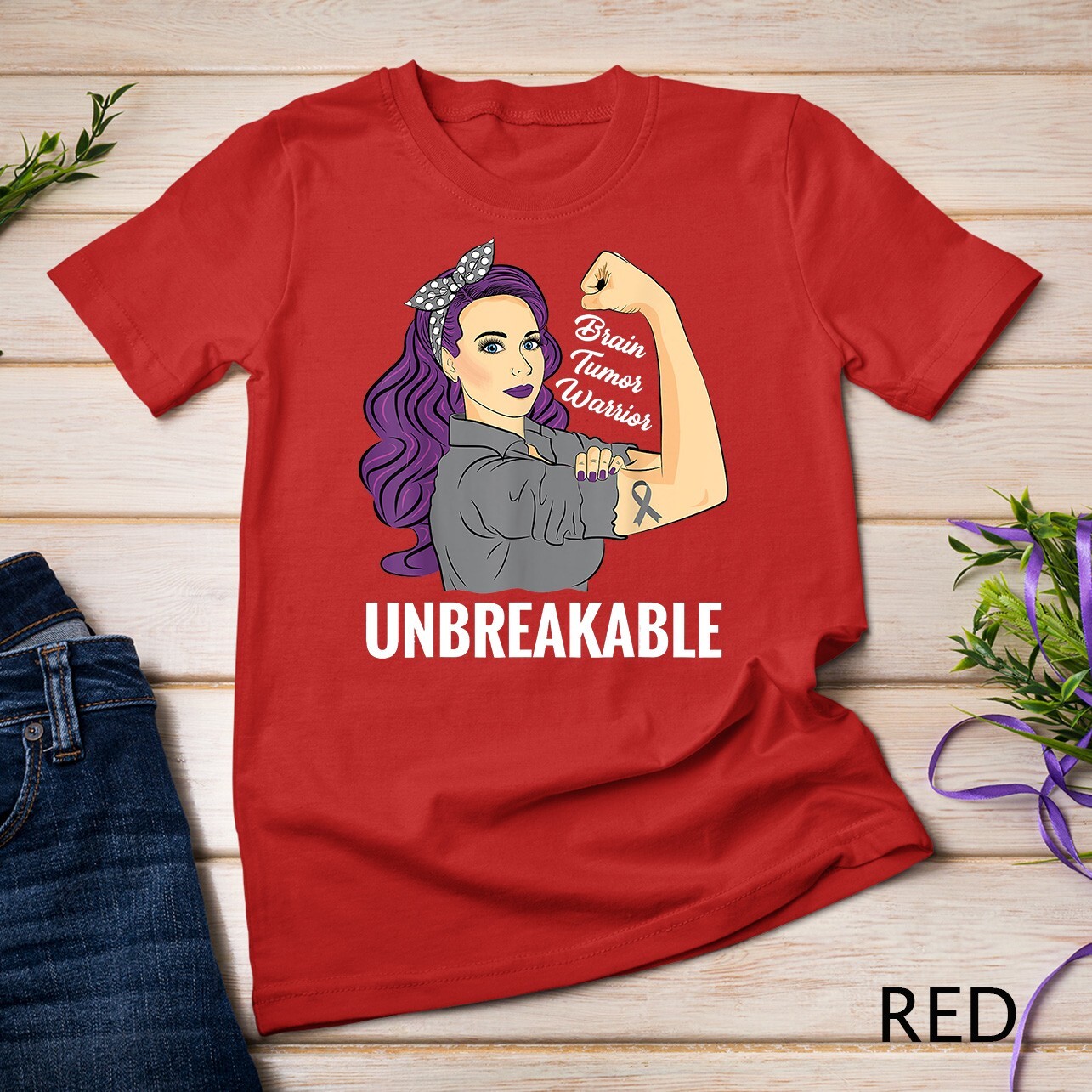 Brain Tumor Awareness Warrior Unbreakable Survivor Unisex T-shirt