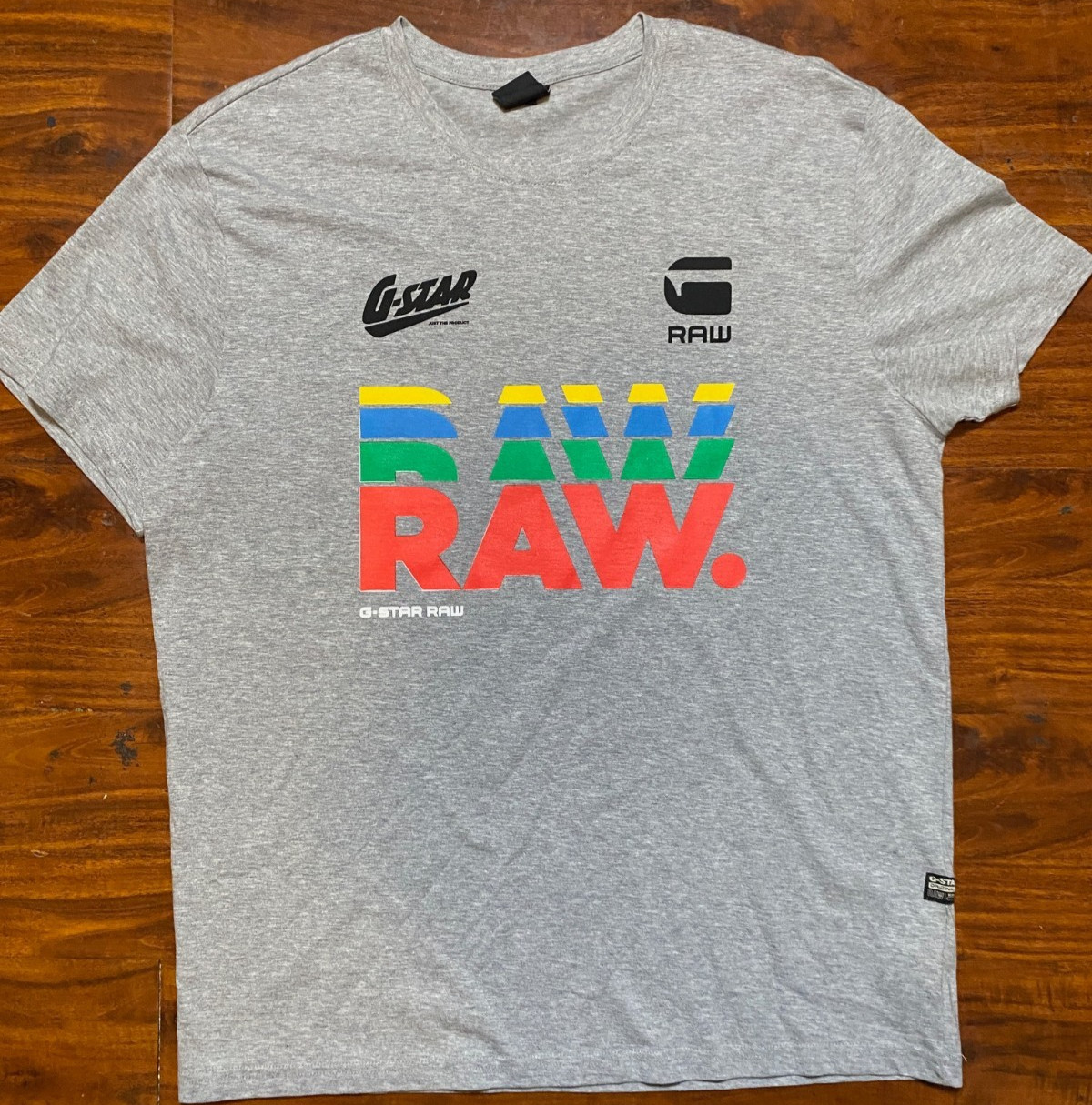 G-Star Raw Gray Multi-colored Rasta-inspired palette Streetwear SZ M-NWOT