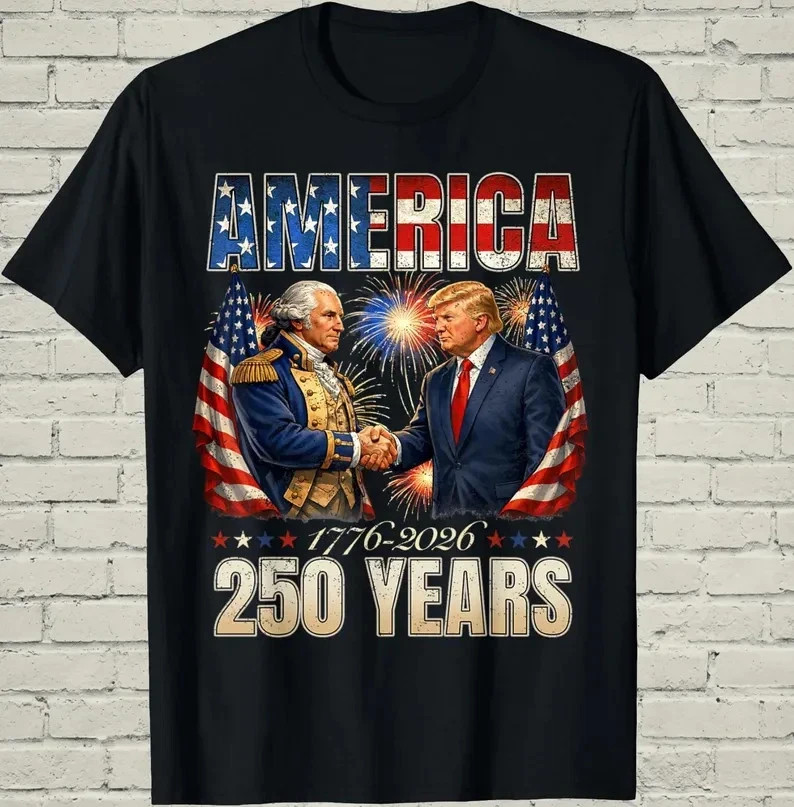 America 250th Anniversary Shirt Patriotic Washington Graphic Tee