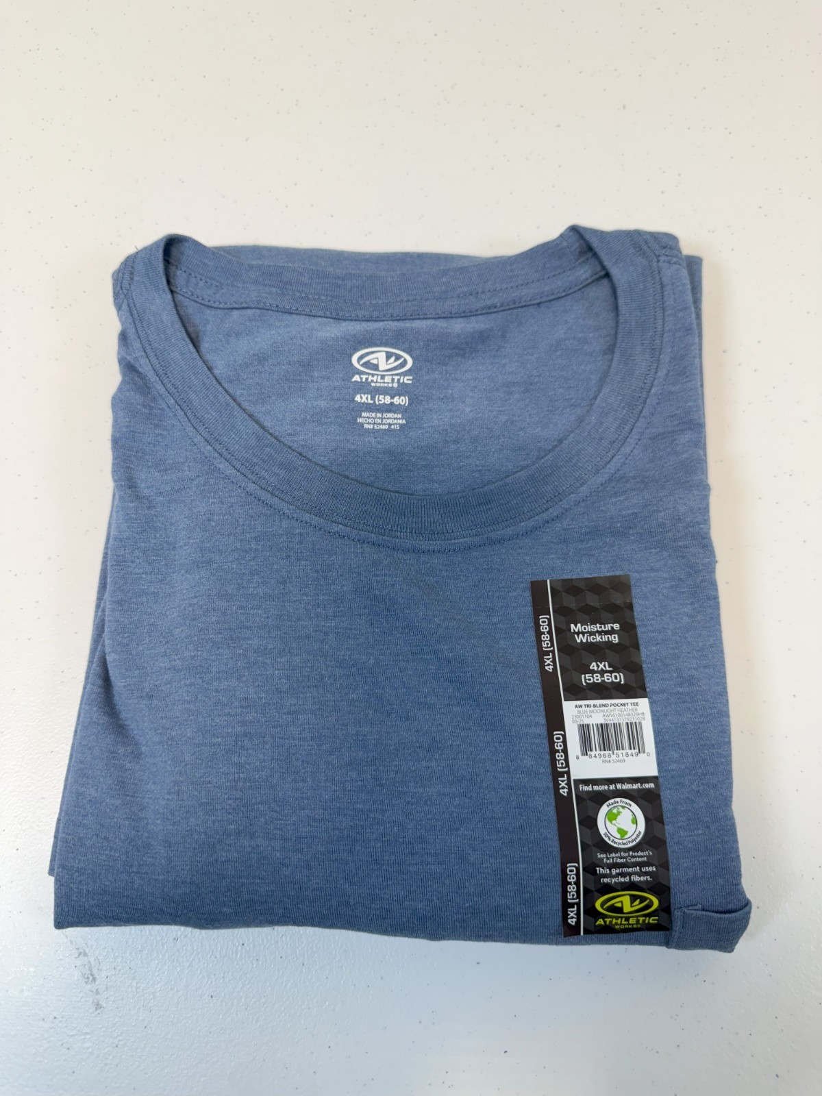 Men’s Shirts, (New w/tags), Athletic Works, S/S Crew Neck Pocket Tee 4XL (58-60)