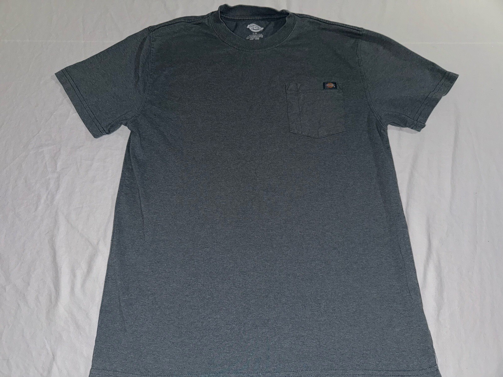 Dickies Men’s Large T-Shirt Short Sleeve Green Cotton/Poly Pocket Tee