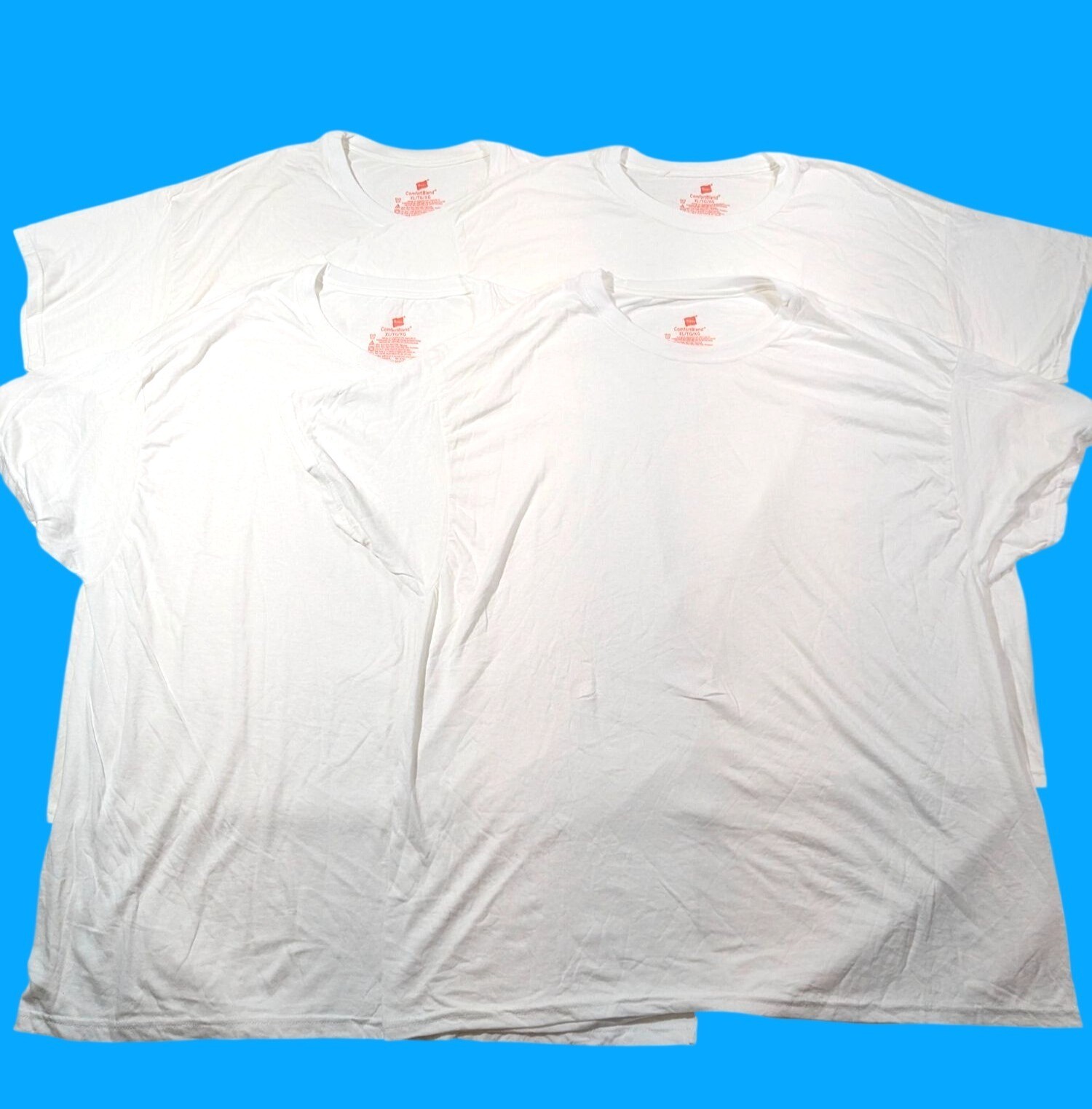 Hanes ComfortBlend Mens White T-Shirts size XL Lot Of 4 Crew Neck Short Sleeve
