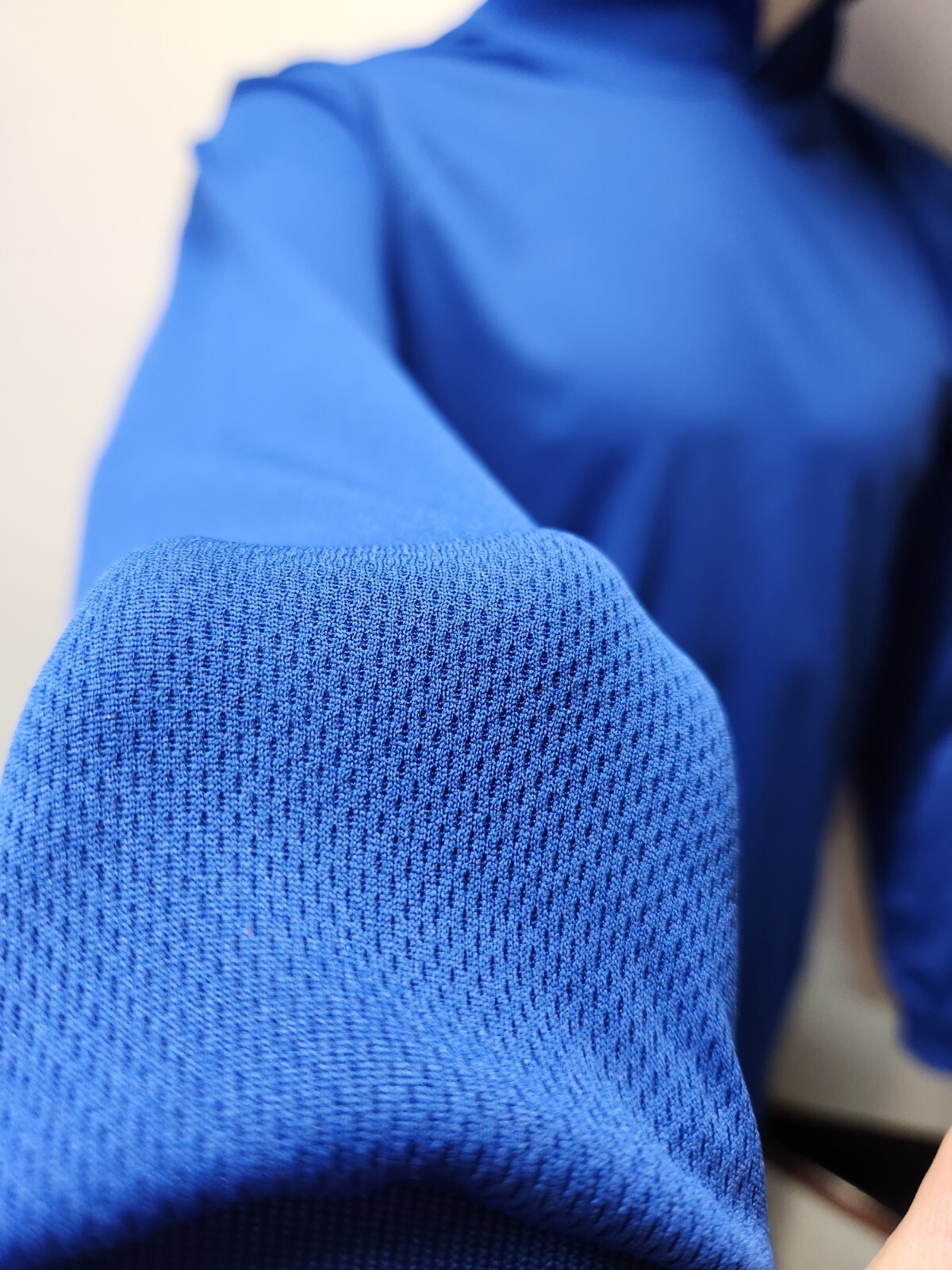 BLUE Long Sleeve Safety Shirt With Hoodie, Quick Dry Polyester Birdeye mesh