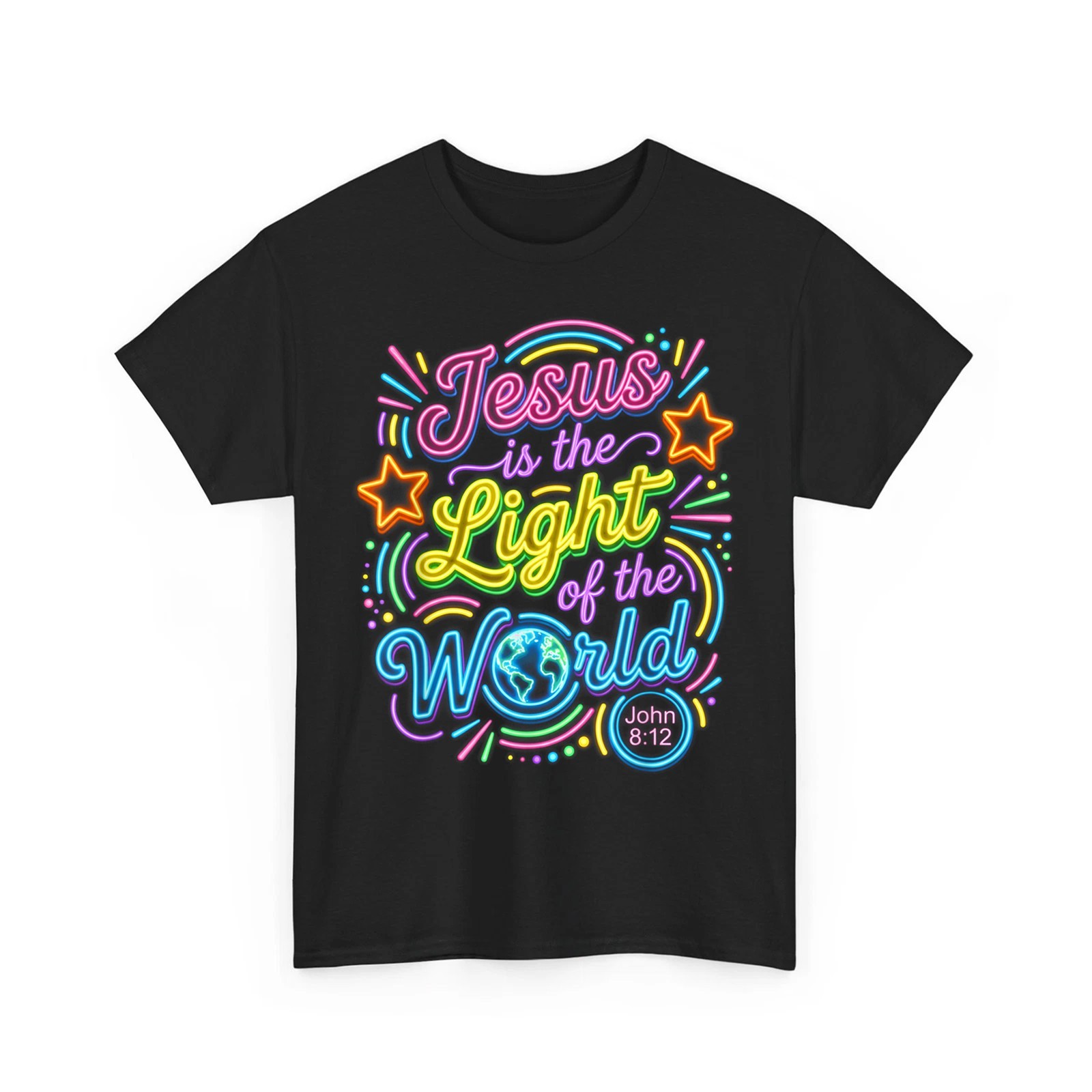 Jesus is The Light of The World John 8 12 Glowing Bible VBA T-Shirt