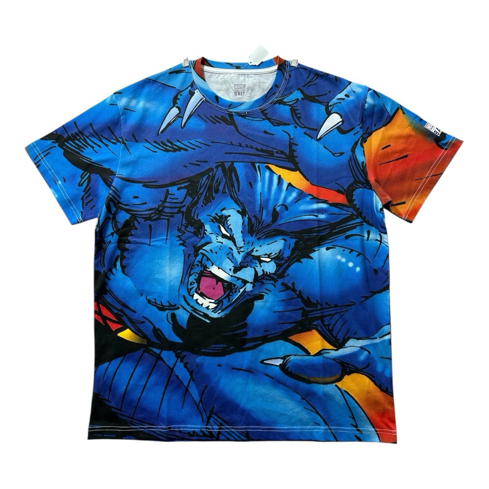 Bait x Marvel Comics Jim Lee X-Men Beast All Over Print T Shirt Men’s M New