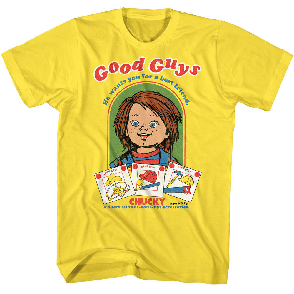 Chucky Childs Play Good Guys Bestfriends Collect All Men’s T Shirt Creepy Scary