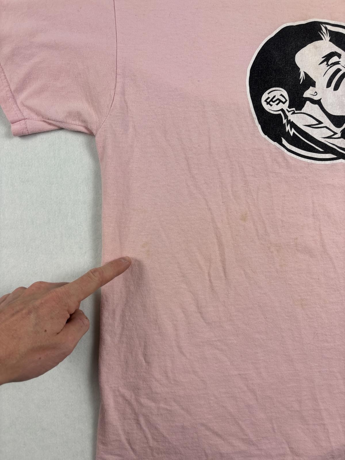 Pink Seminoles heavily distressed tee