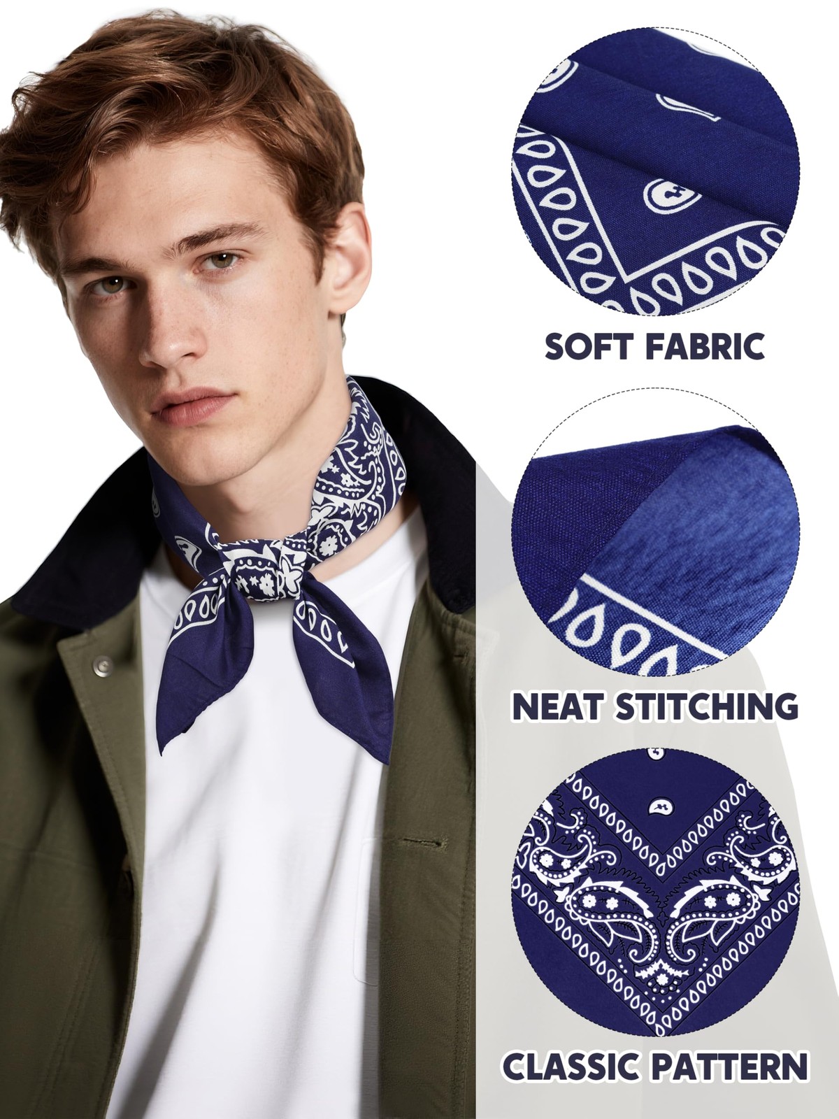 12 Pack Novelty Bandanas Paisley Print Cowboy Bandana Handkerchiefs, Assorted…