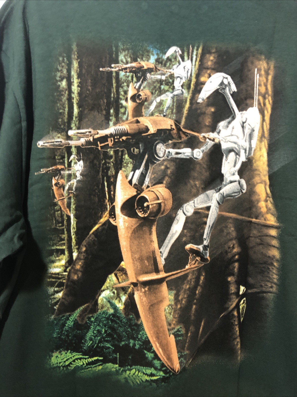 Vintage 1999 NWT! Star Wars Episode I Battle Droid STAP T-Shirt-Sz XL Dark Green