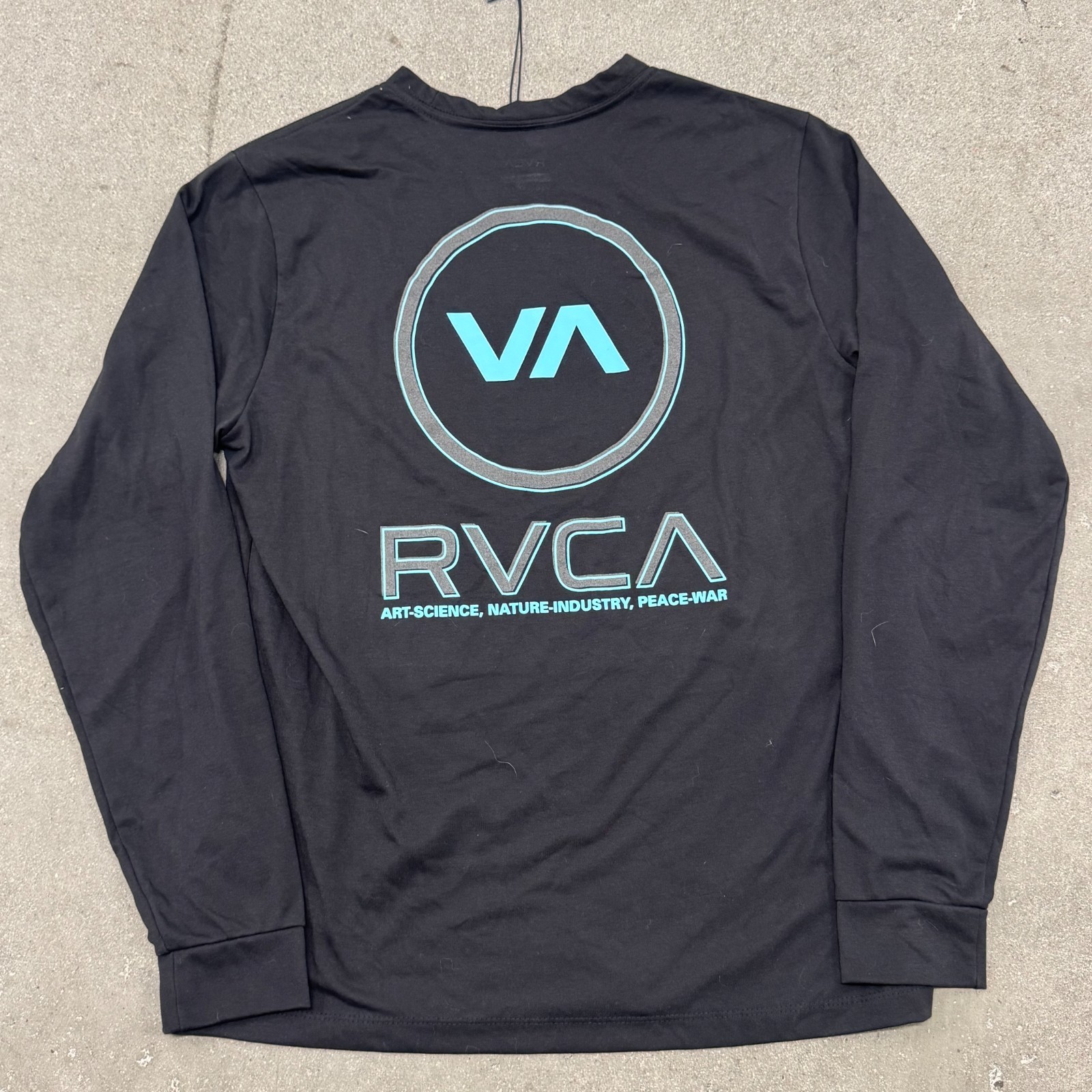 Rvca The Balance Of Opposites Shirt Mens Medium Black Regular Fit Sports Tee