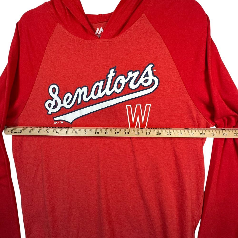Majestic Washington Senators MLB Baseball Lightweight Hooded Raglan T-Shirt L