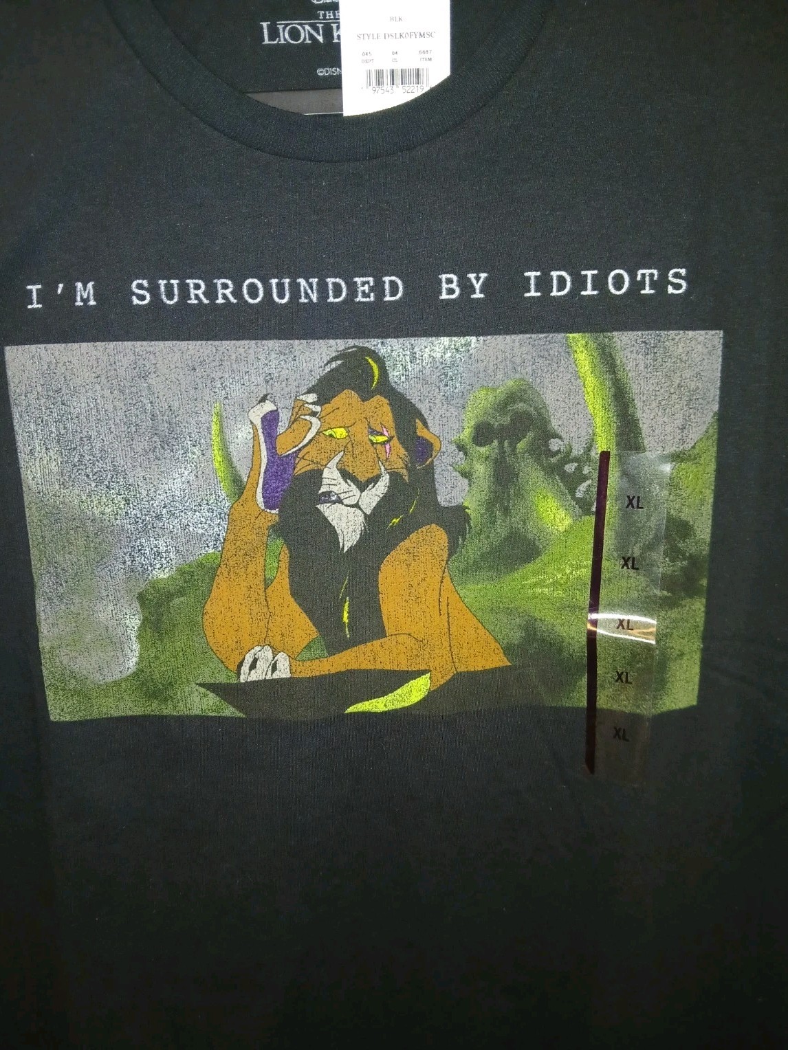 The Lion King I Am Surrounded by Idiots Black Sz M