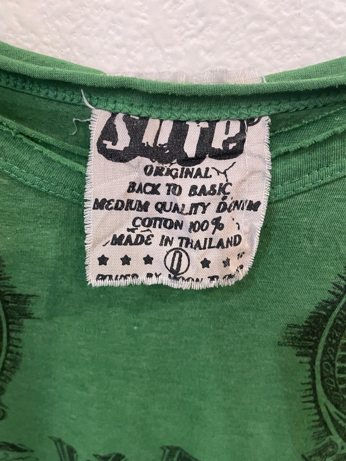 Sure Original Back to Basic Green Vintage Graphic T-Shirt Possibly Size L Large