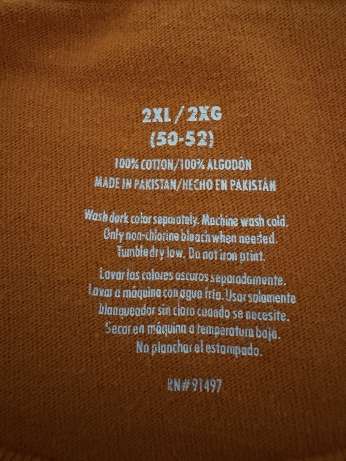 Men’s Biker Motorcycle Graphic Print Orange Cotton Crew Neck Pocket Tee 2XL