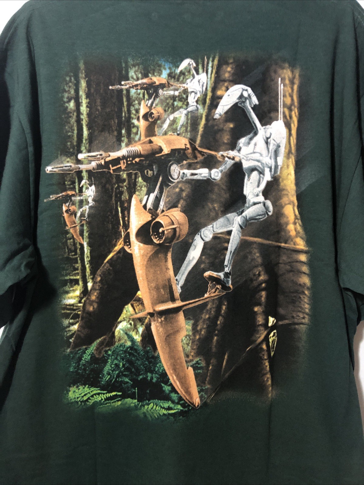 Vintage 1999 NWT! Star Wars Episode I Battle Droid STAP T-Shirt-Sz XL Dark Green