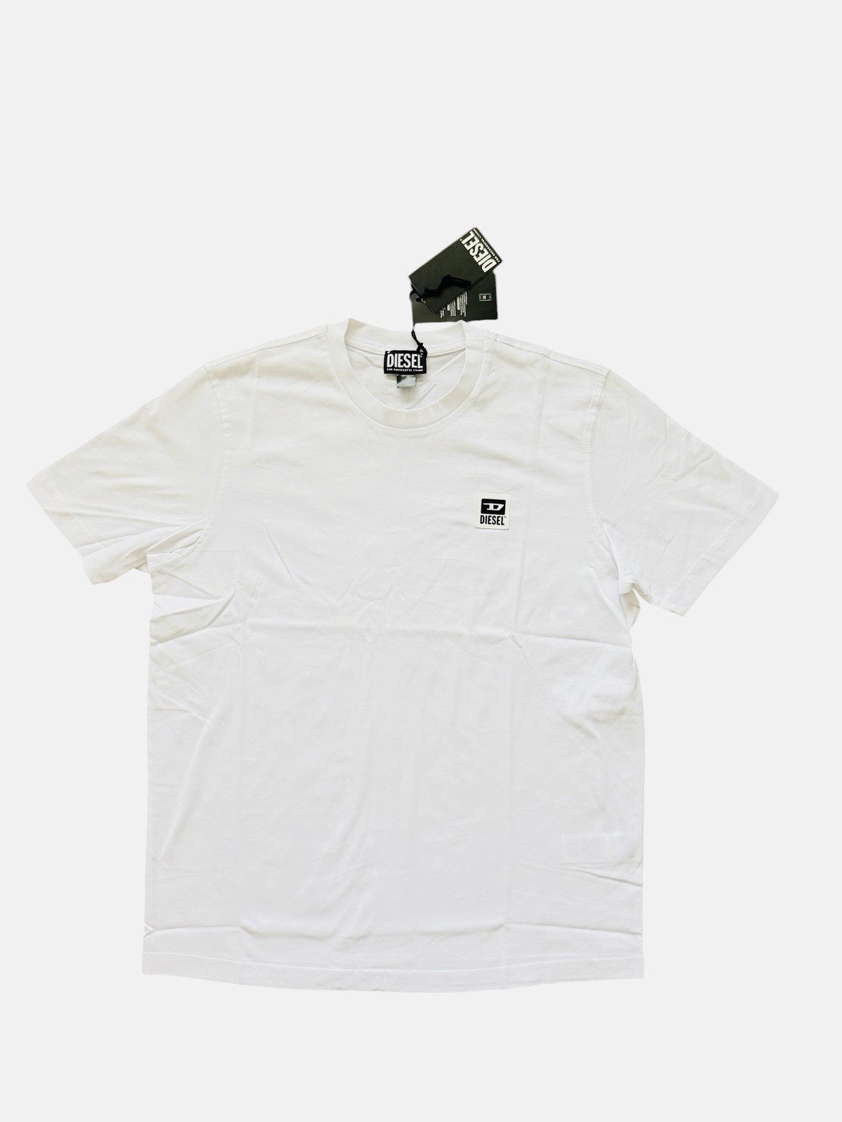 Diesel T-Just K30 Maglietta T-Shirt White Logo Tee Men’s $80 Size L