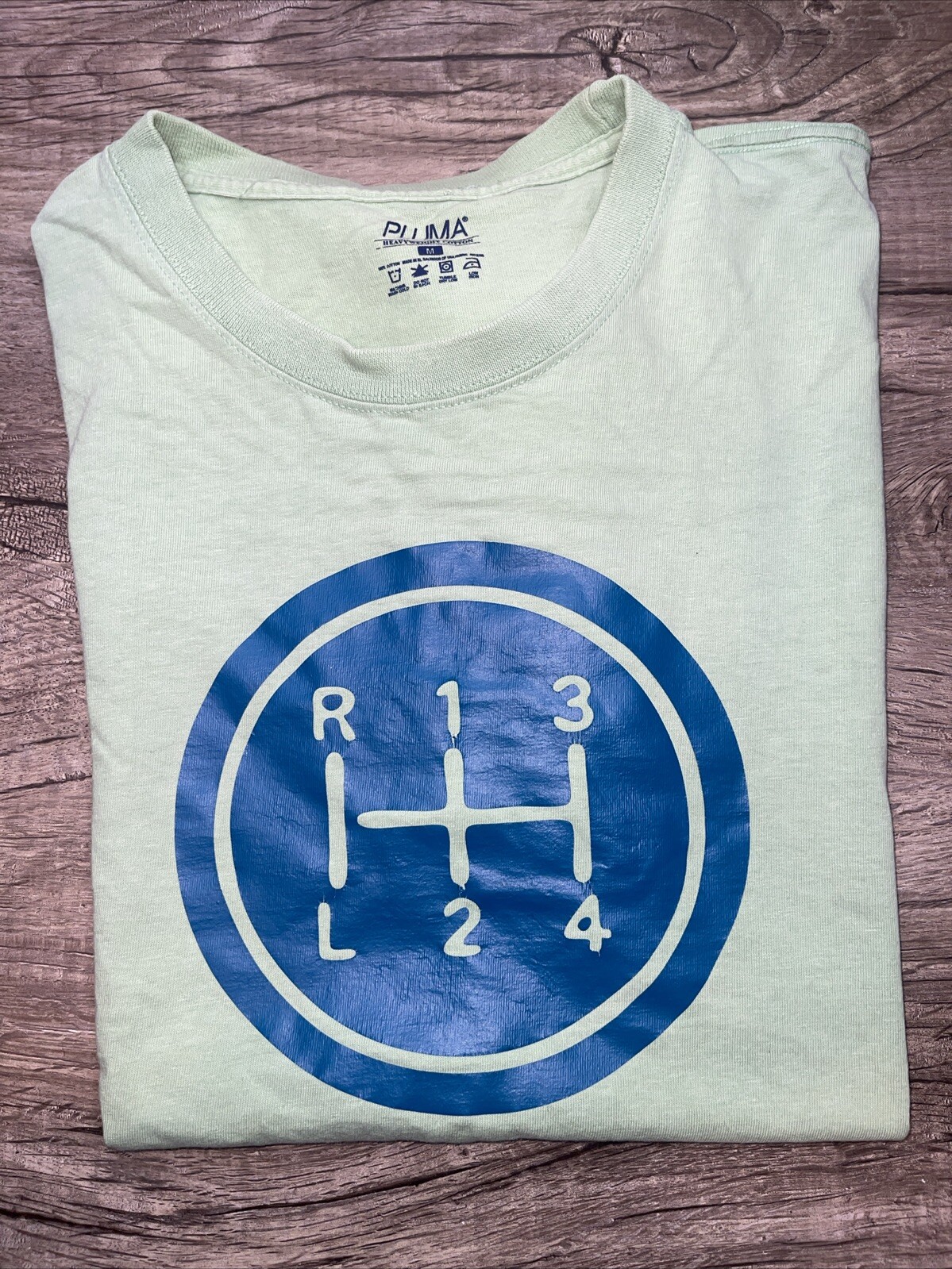 Men’s Medium T-shirt Manual Transmission Shift 4 Speed Stick Crew Neck Cotton