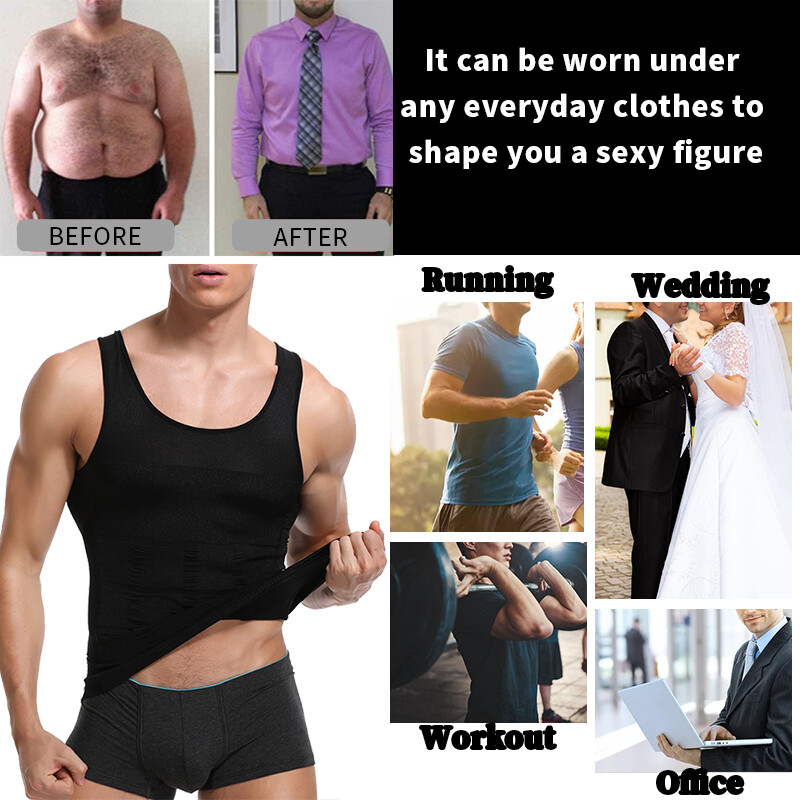 3 Packs Body Shaper Slimming Abdomen Vest Compression Shirt Tank Tops Shapewear