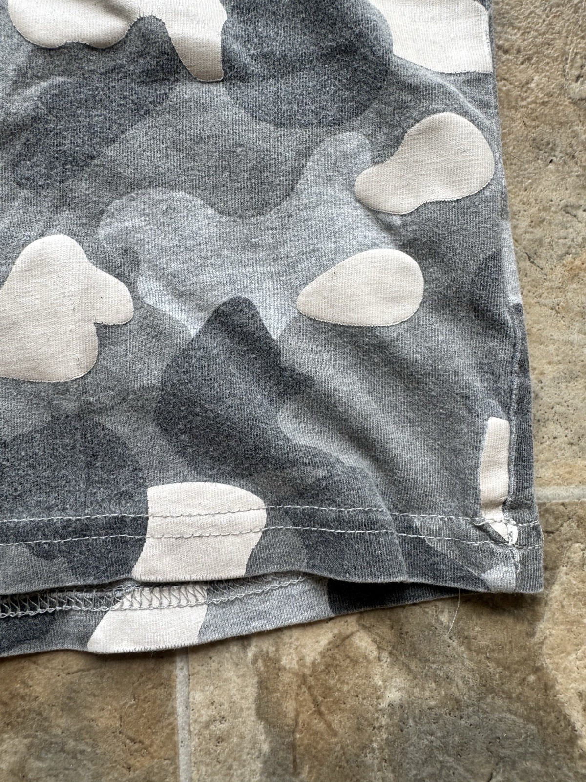 A Bathing Ape BAPE Men’s Gray Camo Shark Graphic T-shirt