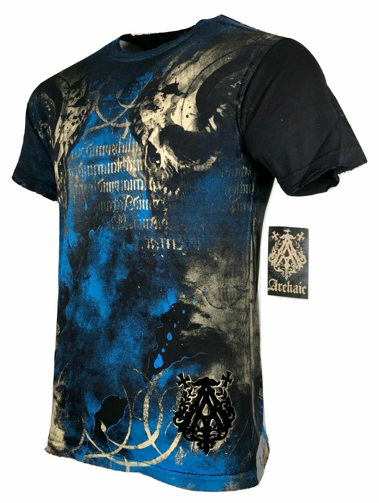 ARCHAIC by AFFLICTION Men’s T-Shirt NEWMAN Black Biker MMA S-5XL