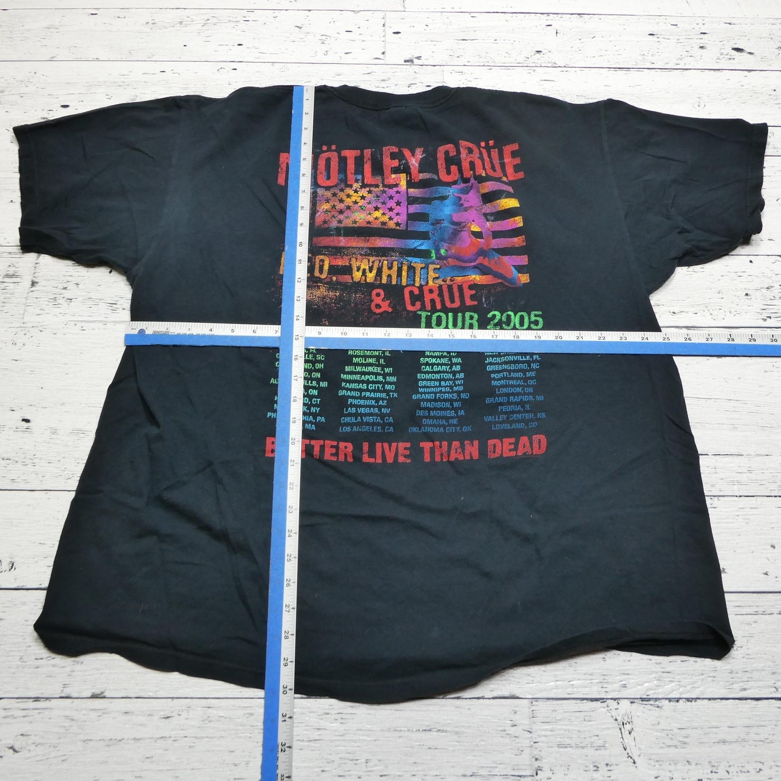Vintage Motley Crue Shirt Mens 2XL Black Red White & Crue Tour 2005 Concert 00s