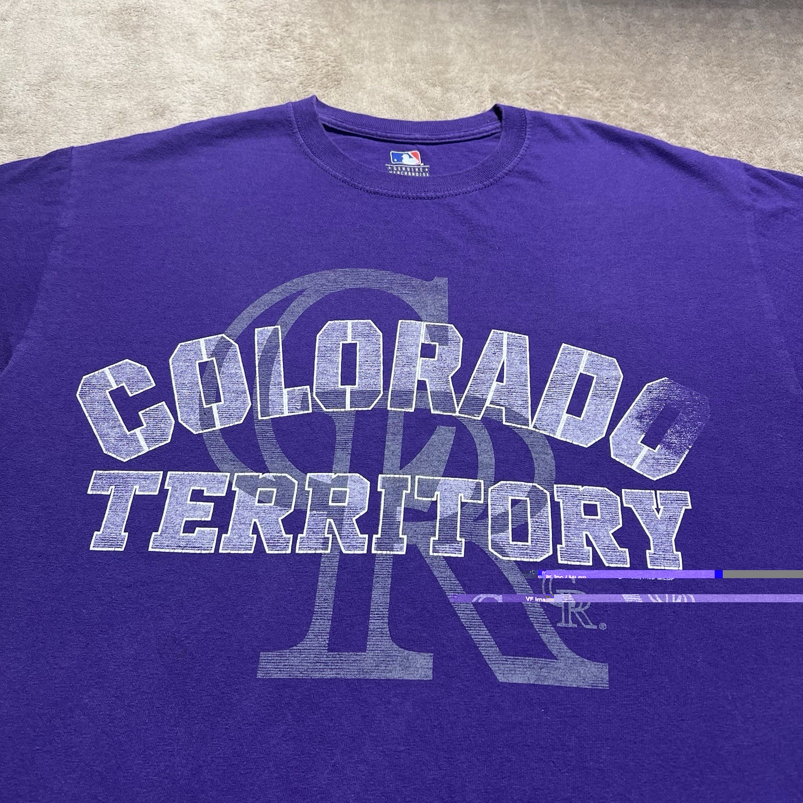 Vintage Colorado Rockies T Shirt Mens M Purple Colorado Territory MLB Y2K