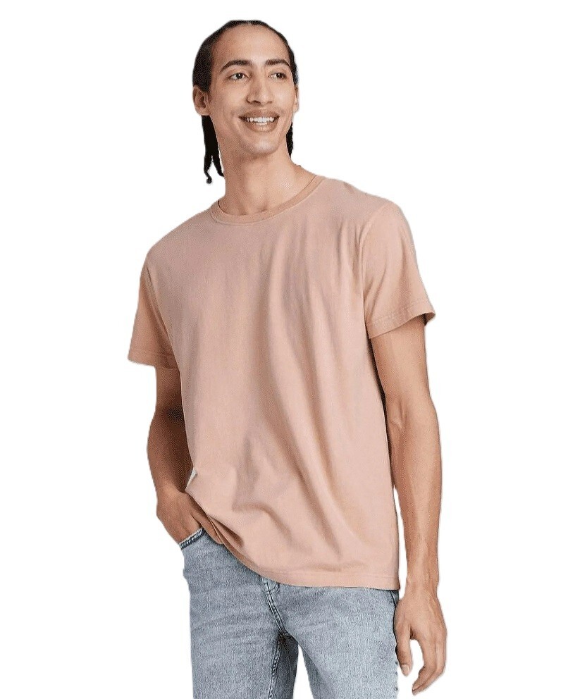 Original Use Apricot Brown SS Crewneck Cotton T-Shirt — Size Medium 38/40