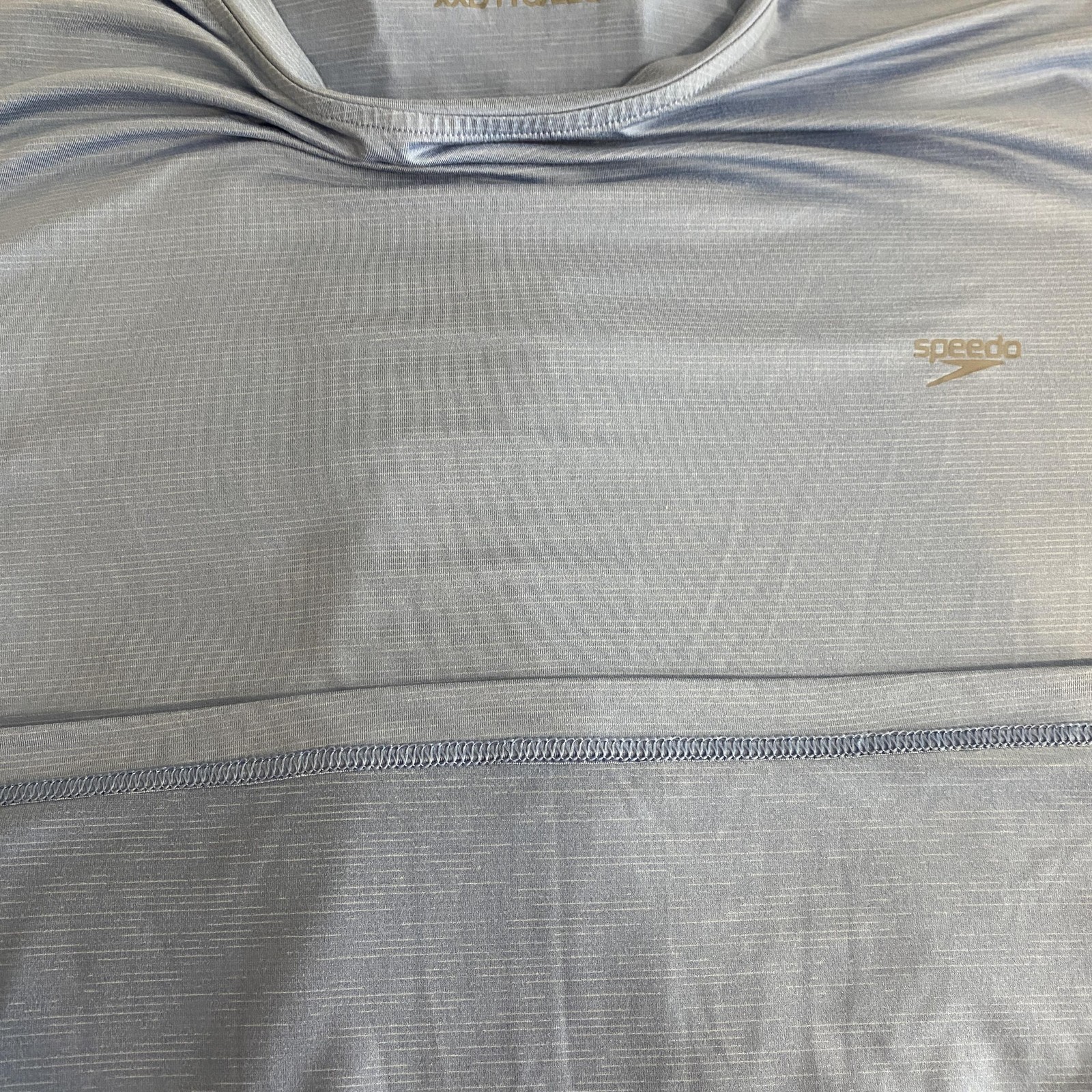 Speedo Shirt Mens 2XL Blue Tagless UV Protection Crew Neck Polyester Spandex