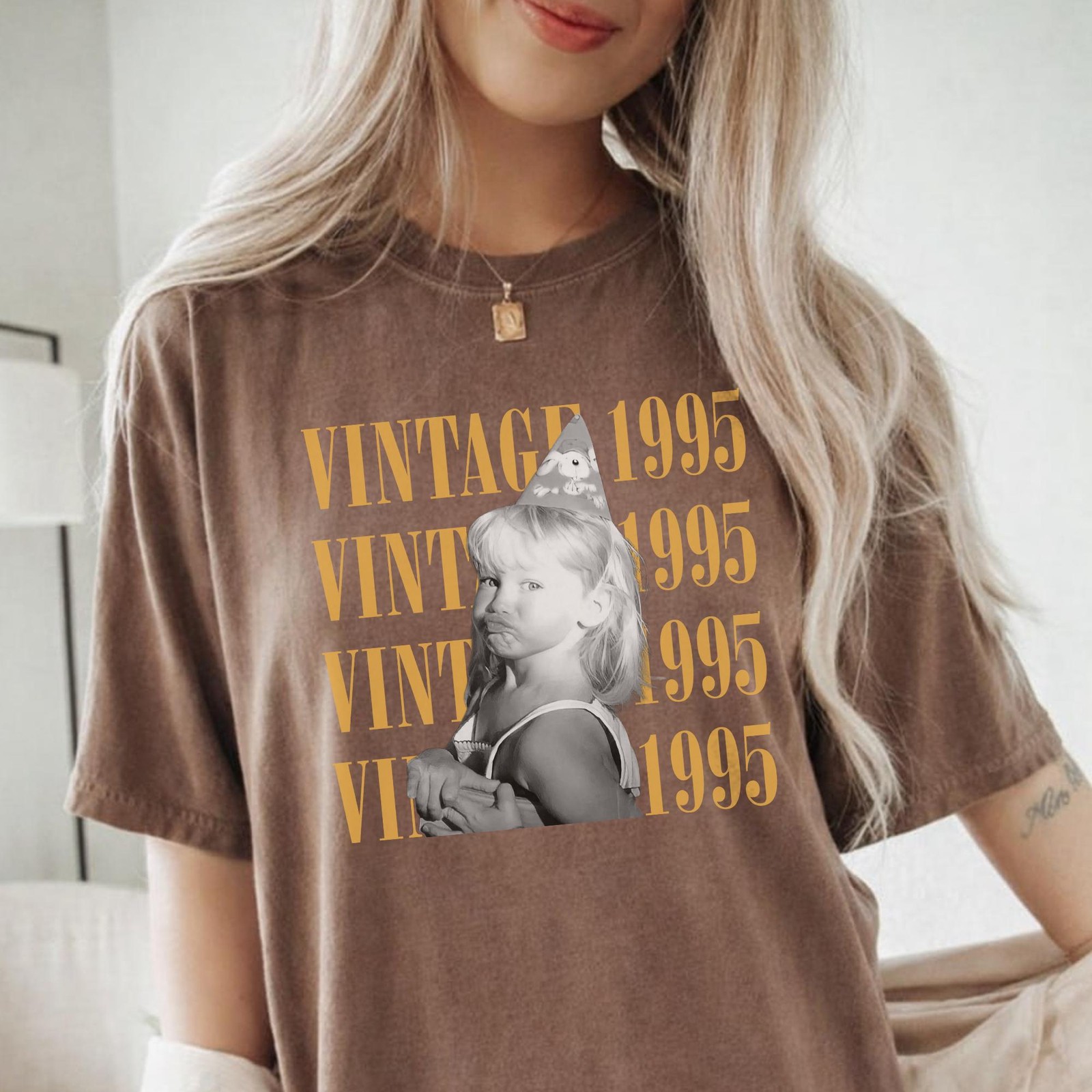 Custom Vintage Photo Year Shirt Personalized Birthday Party 90s T-Shirt