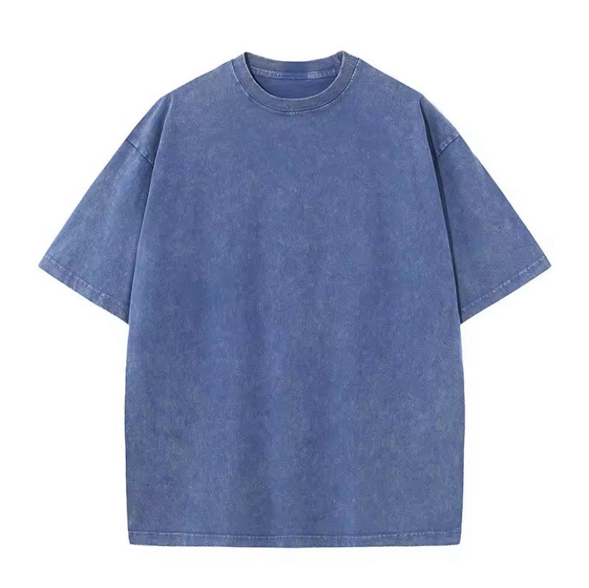 American Style Retro Heavyweight Solid Color Short Sleeved T-shirt Sizes S-XXL
