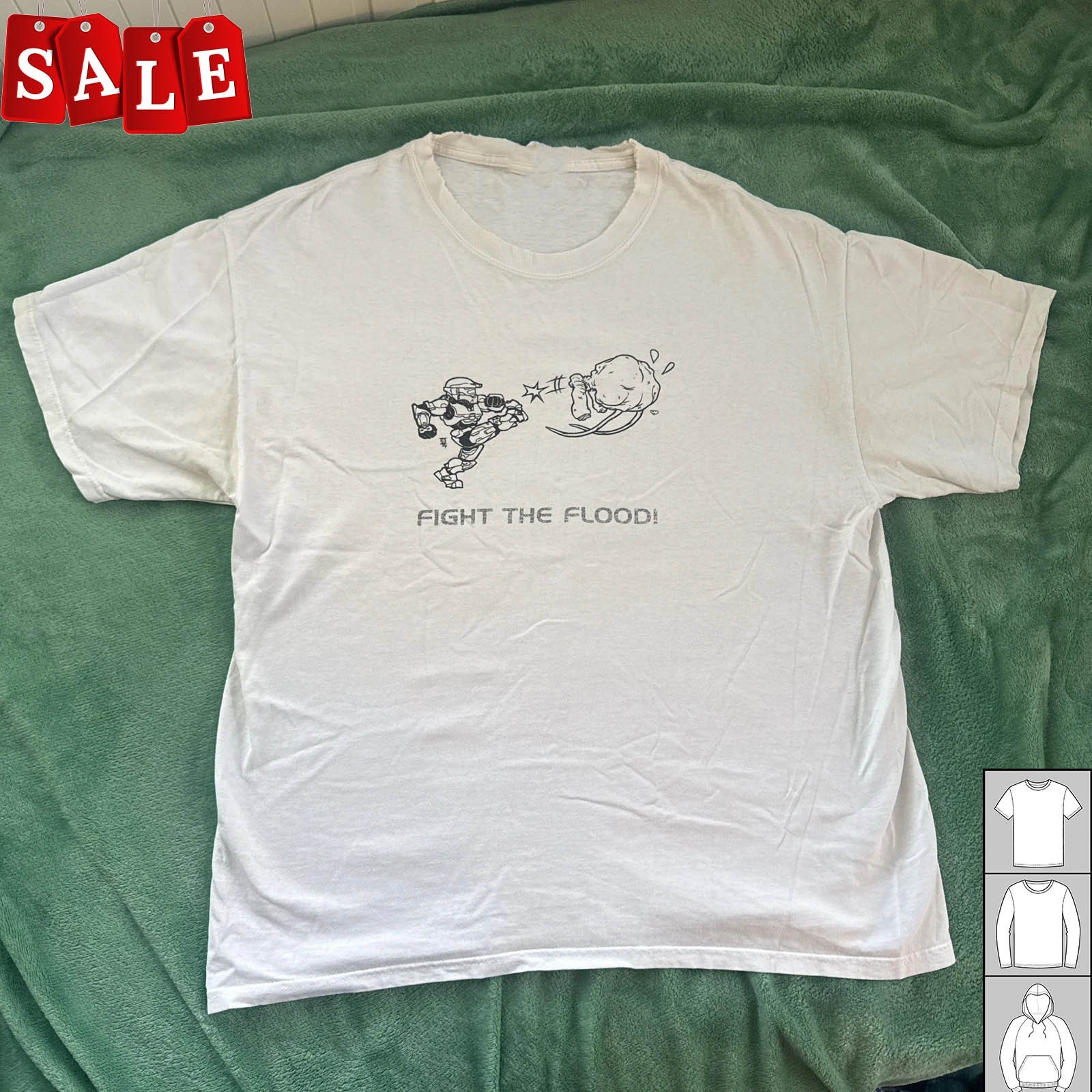 Rare Halo Bungie Masterchief Fight the Flood Katrina charity S-5XL Shirt SS570
