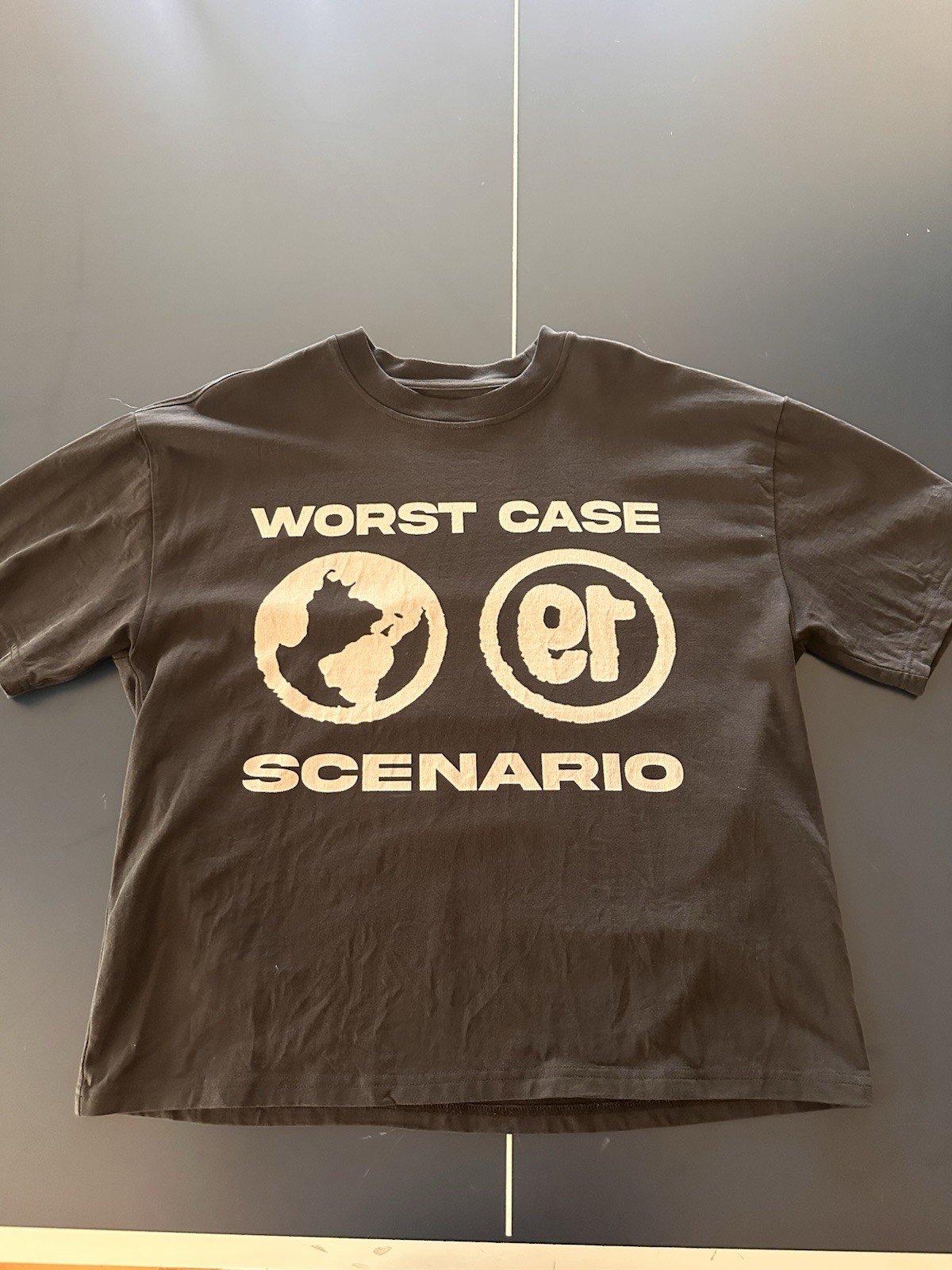 PacSun Men’s Black “Worst Case Scenario” Graphic Print Crew Neck T-Shirt