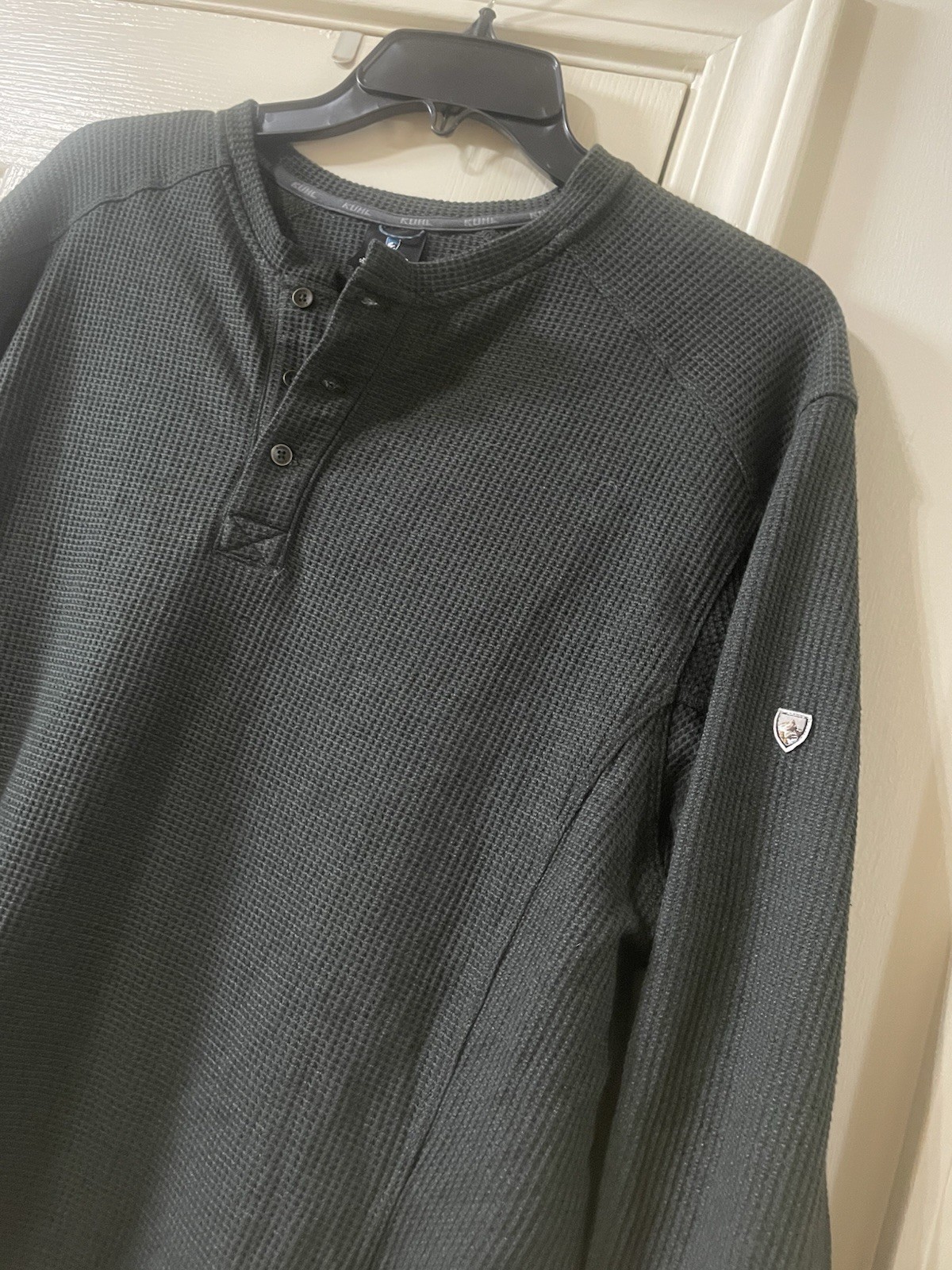 Kuhl Enticer Henley Men’s XL Green Long Sleeve Stretch Outdoor Ribbed Shirt 7386