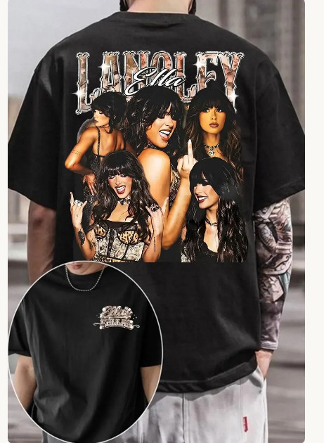 Ella Langley Front and Back Print Shirt, Ellas Fellas Logo, 90s Rap Tee