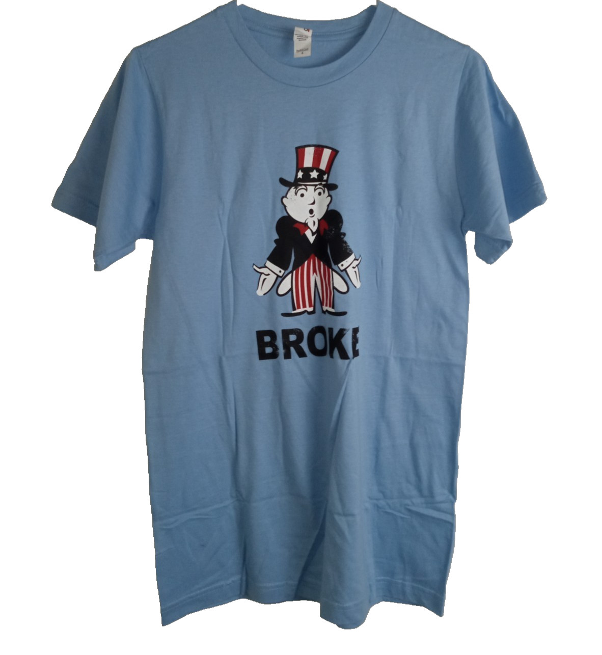 Monopoly Broke Anvil Men’s Blue T Shirt Size S