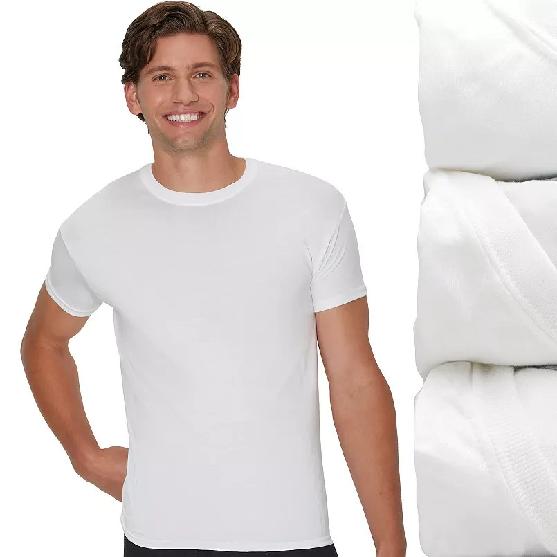 Hanes Men’s 3 Pack Comfort Fit Tagless White T -Shirts Size L 42-44″ Chest NEW