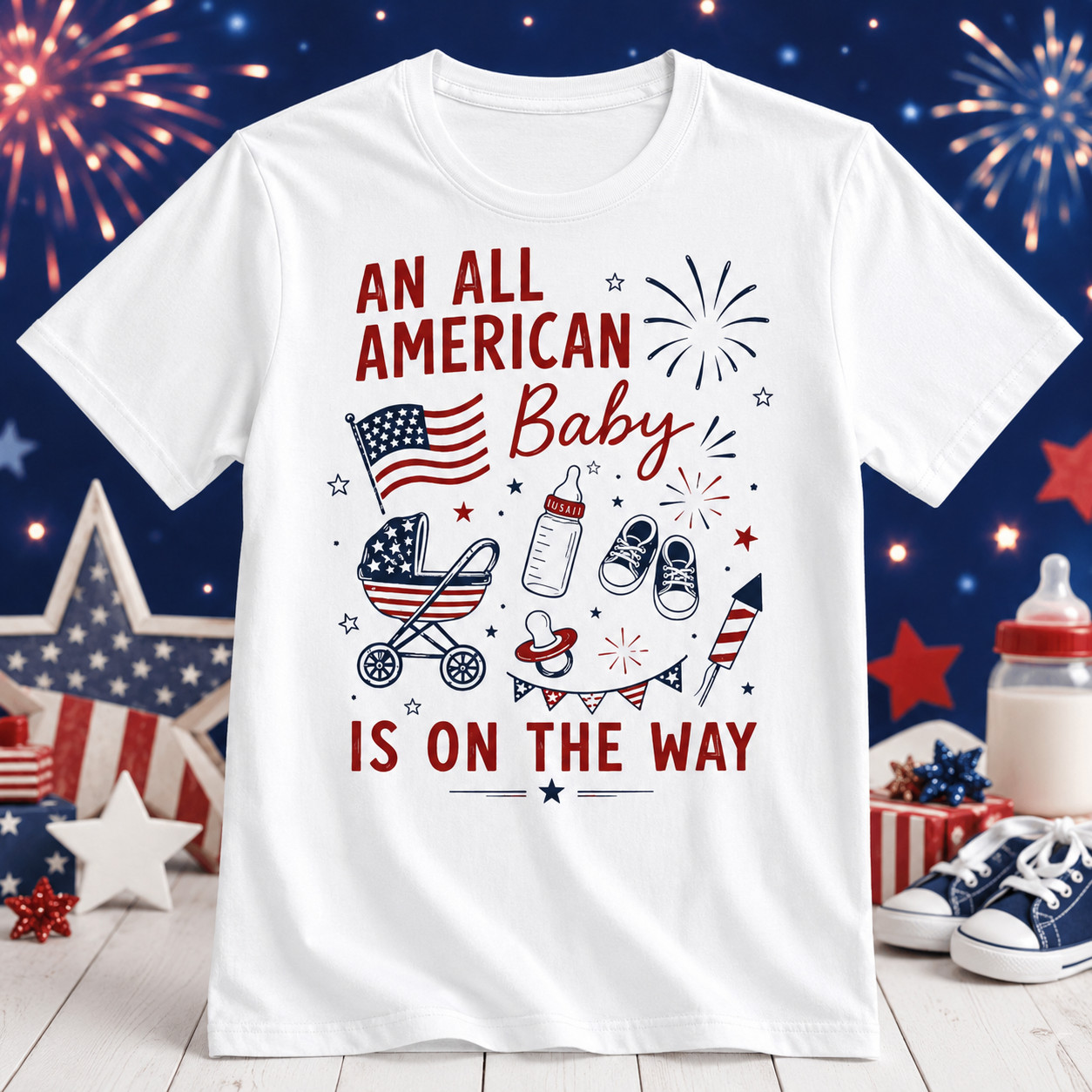 Patriotic Parent Pregnancy 4th of July T-Shirt