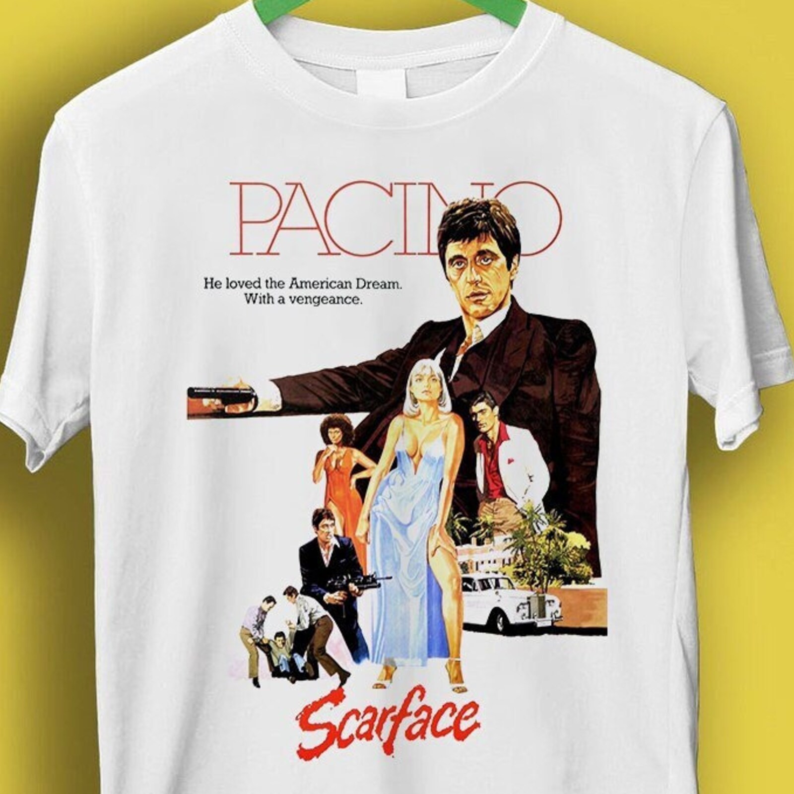 Scarface Al Pacino Gift Funny Meme Tee Style Unisex Gamer Cult Movie Music