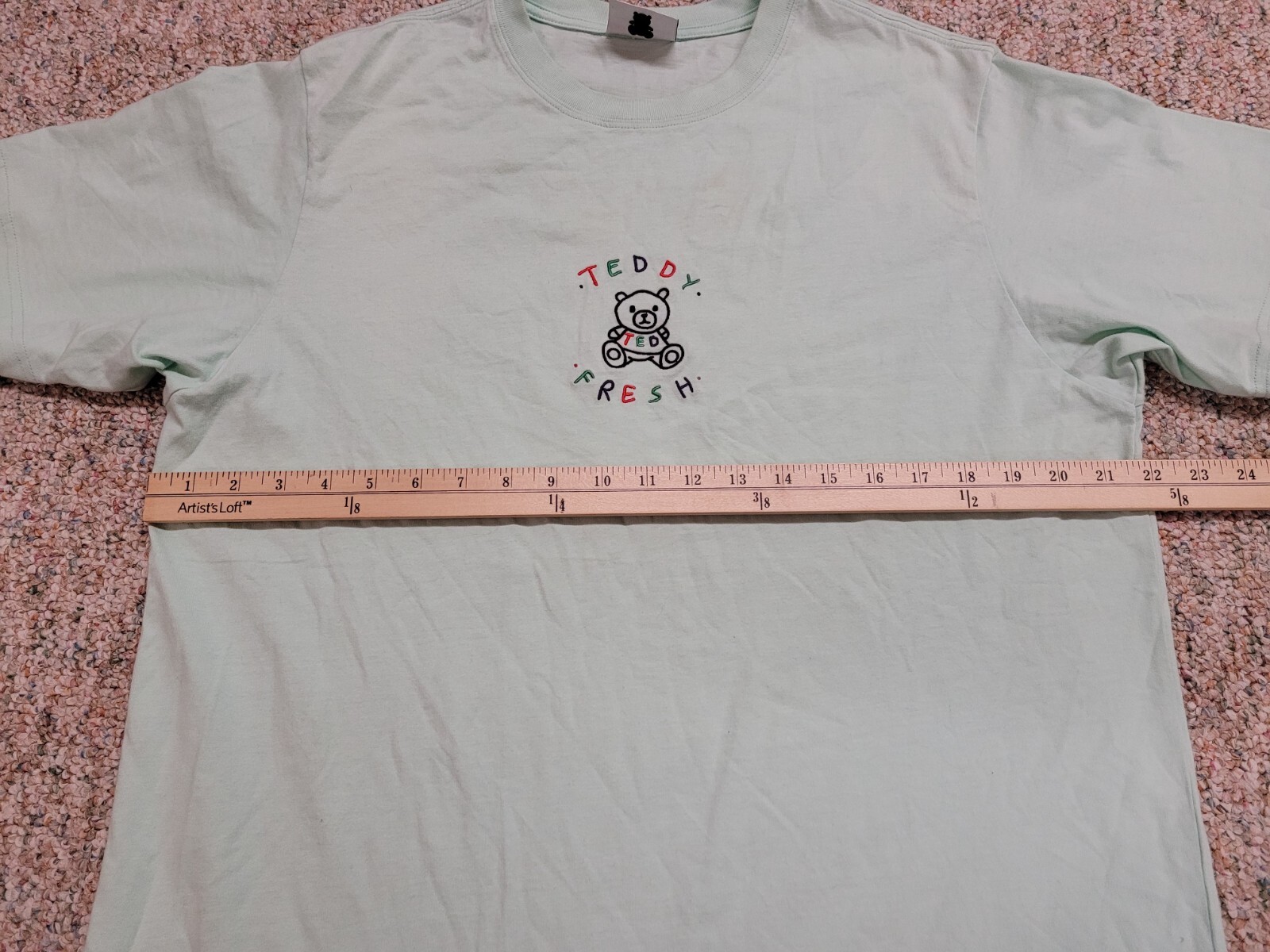 Teddy Fresh Shirt Mens Large Blue Streetwear Embroidered Bear Logo Tee Casual