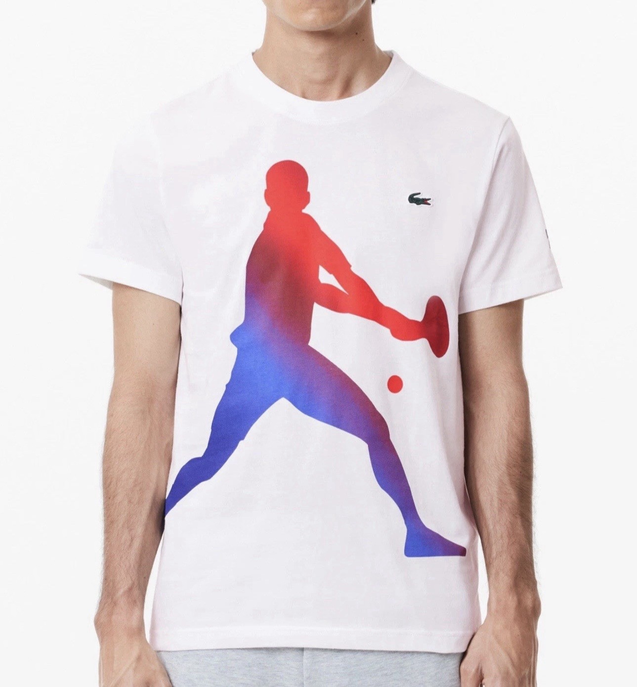 Lacoste Novak Djokovic Tennis T-shirt Tee Men’s Size 9 4XL USA White