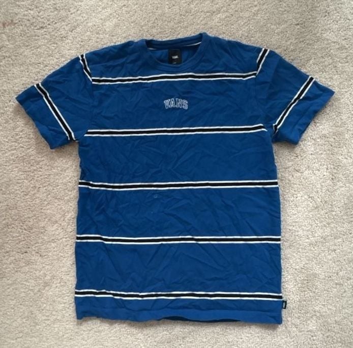 Vans 66 Champs Stripe T-Shirt in Nautical Blue