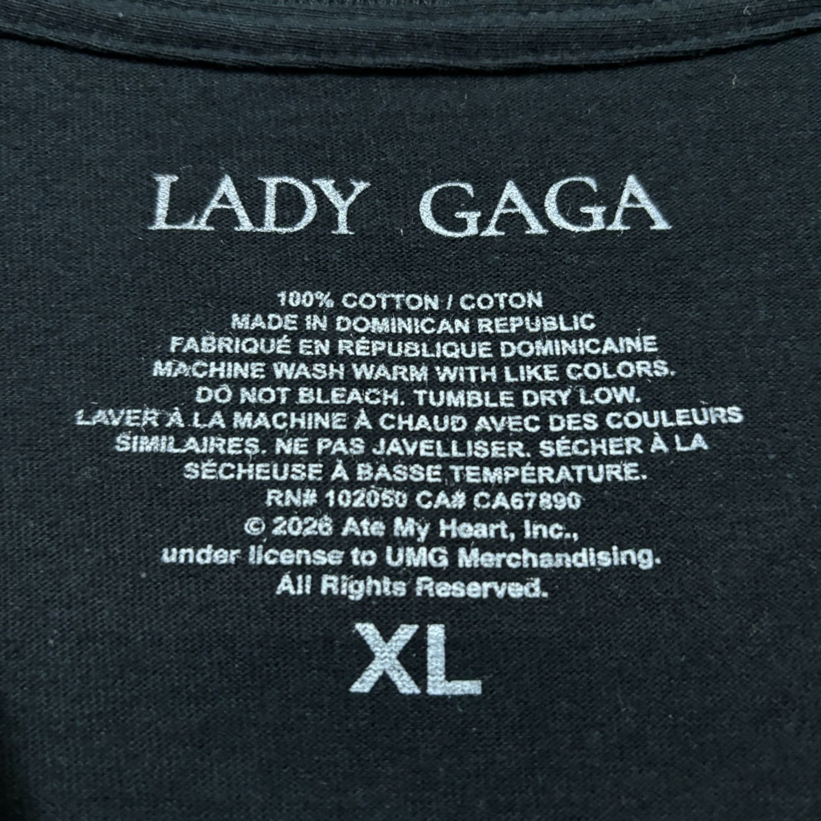 Lady Gaga Mayhem Tour T-Shirt Size Extra Large
